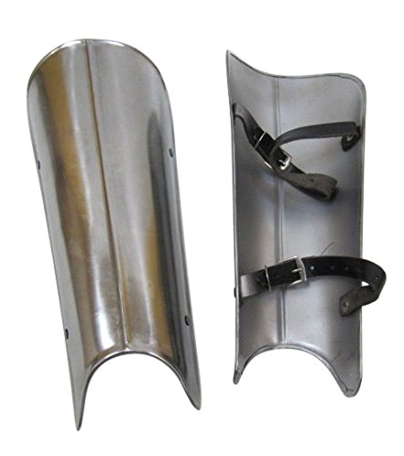 Armor Venue Steel Greaves - Medieval Leg Armor One Size Fit All - Silver