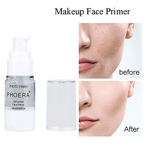 PHOERA Primer Face Makeup 2PCS (0.6 and 0.2 FL.OZ), Natural Matte
