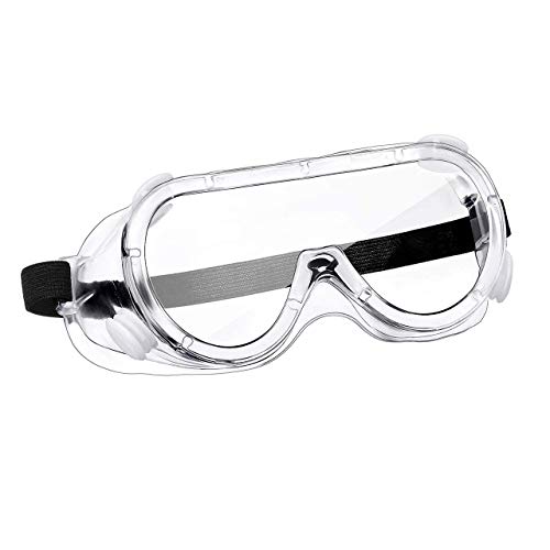 Pivalo PVSGR01 Safety Goggles Eye Protection Glasses with Vent Adjustable Anti-Droplet Prescription Glass Compatible Protective Clear Lens for Medical & Lab (1 Pc)