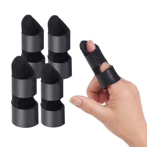 Soft Home Finger Splint, Mallet Finger Splints for Pain Relief, Trigger Finger Splint for Thumb, Middle, Pointer, Ring or Pinky Finger (4)