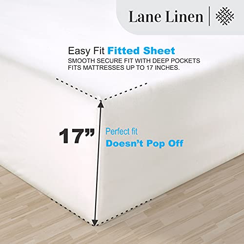 100% Egyptian Cotton Queen Sheets - 1000 Thread Count White Bed Sheets for Queen Size Bed, Long Staple Cotton Bedding Sheets, Sateen Weave, Luxury Hotel Sheets, Fits 17" Mattress