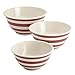 Paula Deen 46630 Pantryware Melamine Mixing Bowl Set, 3-Piece, Striped Red, Large,