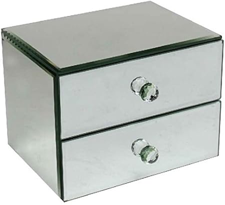 Mirrored 2 Drawer Jewellery Box Chest Amazon Co Uk Kitchen Home