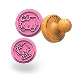 SiliconeZone Hello Kitty Collection 3-Piece Non-Stick Silicone Cookie Stamp Set, Pink