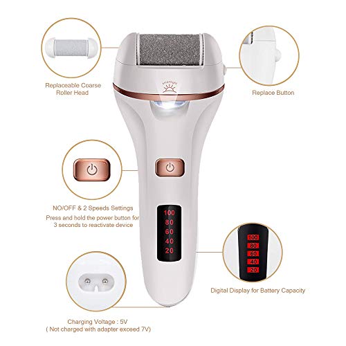 Electric-Foot-File-IPX5-Waterproof-Foot-Files-for-Hard-Skin-Remover-with-2-Rollers-and-2-Speeds-with-LED-Power-Display-Foot-Care-Pedicure-Tool-Make-The-Foot-Beautiful-and-Particularly-Smooth