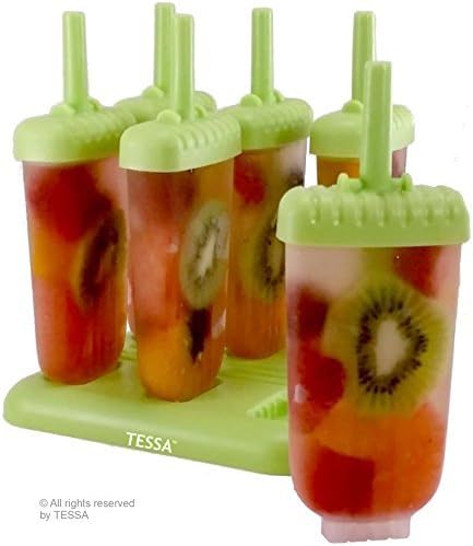 Popsicle Mold Set of six Ice Pops with stand base and Gift Box - for frozen fruits - juice and mixed drinks by TESSA