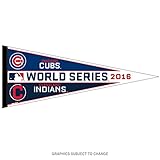 2016 MLB World Series Classic Dueling Pennant Chicago Cubs Vs Cleveland Indians 12 x 30