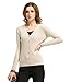 MIUK 2017 New Women's 100% Cashmere Cardigan Long Sleeve V Neck Cables Sweater