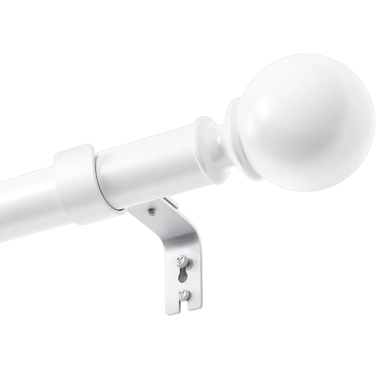 3m Curtain Pole White Curtain Pole Curtain Rod Curtain Poles & Tracks Curtain Poles For Eyelet Curtains With Brackets And Fittings Set For Bedroom Dining Room Living Room Or Kitchen White 71-332CM