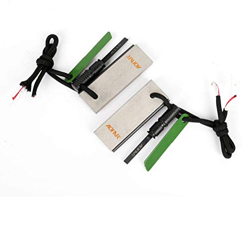 AOFAR Magnesium Fire Starter (2-Pack) Pouch for Camping, Hiking, Hunting, Backpacking，Outdoor Survival