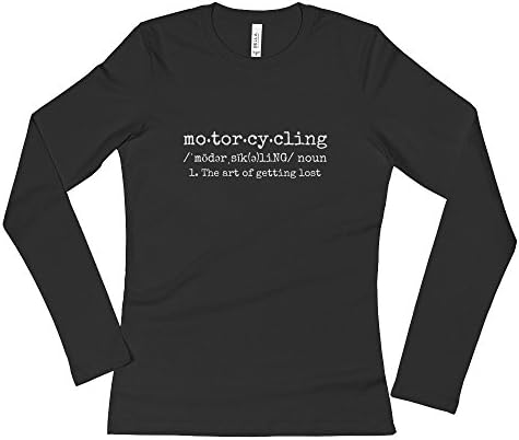 The Art of Getting Lost Motorcycling Long Sleeve Women's Tee - Dark/White