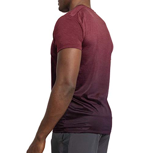 Alive Men's Tee Shirt Active Quick Dry Workout Short Sleeve Shirts Crew Neck (Medium, Sonoma Red Heather/Deep Mullberry Dip) - Thumbnail 3