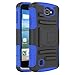 LG Optimus Zone 3 Case, LG K4 Case, LG Spree Case, Zenic Hybrid Dual Layer Armor Defender Full-Body Protective Case Cover with Kickstand & Belt Clip Holster Combo, NOT FIT LG Rebel 3(Blue)