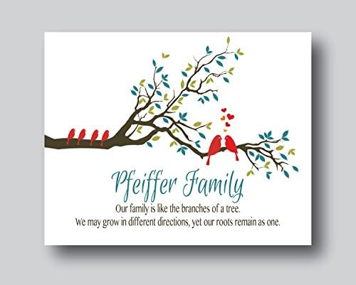 Personalized Family Tree Decor, Personalized Family Tree Print, 8x10 or 11x14 Print Only, Anniversary Gifts For Couple, 10 Year Anniversary Gifts For Couple