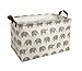 HIYAGON Baby Storage Basket Cute Elephant Basket for Boys and Girls Toy Storage Bin Organizer Box Gift Basket Empty Rectangular Room Decor for Home(Grey elephant)