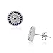 925 Sterling Silver Evil Eye Protection Clear Blue CZ Stud Earrings