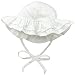 Flap Happy Baby Girls' Upf 50+ Double Ruffle Hats, White, Large