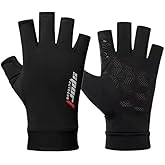 OVOY Sun-UV-Protection-Gloves for Men Women Fingerless Driving Gloves Non-Slip Half Finger Hiking Workout Gloves for Outdoor