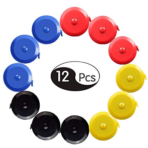 Joyous Journey 1.5 Meter 60-Inch Soft and Retractable Tape Measure with Push Button, Medical Body Tailor Sewing Craft Cloth Tape Measure (10, Round)