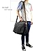 Toupons Men's 15.6 inch Laptop Messenger Bag Canvas Shoulder Bag College Schoolbag Satchel (L, Grey)
