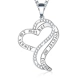 Mom Birthday Gifts - 'Always My Mother Forever My Friend' Love Heart Pendant Necklace - Fashion Jewelry for Women - Anniversary Present for Daughter, Wife, Aunt, Nana, Mum