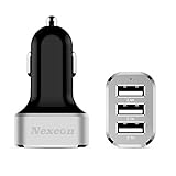 Car Charger, Nexcon 6.6A / 33W 3 USB Ports Car Charger with SmartIC Technology- Rapid Portable Travel Charger for Apple iPhone 7 6 6S Plus 5 SE, Galaxy S6/S6 Edge, All USB Powered Device, Black/Silver