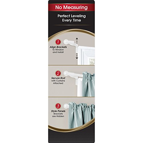 Maytex Smart Easy Install Café Curtain Rods (2 Pack) - Oil Rubbed Bronze, Adjusts 18-48 Inches, No Measuring Needed!