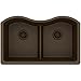Elkay Quartz Classic ELGULB3322MC0 Equal Double Bowl Undermount Sink with Aqua Divide, Mocha