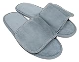 Terry Nylon Fabric Fastening Open Toe Slippers for Women and Men