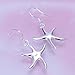 PMANY Fashion 925 Sterling Silver Plated Dangle Earrings, Classic Starfish Drop Earrings for Women and Girls