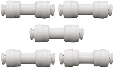 Plastic 1/4"-1/4" Straight Push Water Filter Connect Quick Fitting Connector for RO Pack of 5