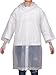 Mudder Kids Children Rain Poncho Raincoat Portable with Hoods and Sleeves (White)