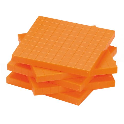 EAI Education Base Ten Flats: Orange Plastic - Set of 10