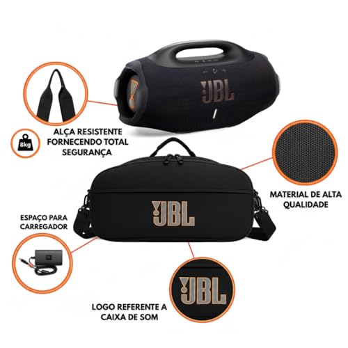 Bolsa Capa Case Compatível com Boombox 4 - Alça Resistente, à Prova D'Água, Acolchoada Premium