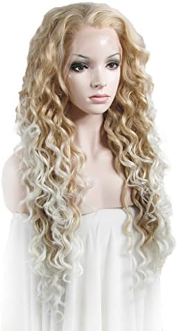 Imstyle Women 26 Inches Long Curly Wave Synthetic Lace Front Wig