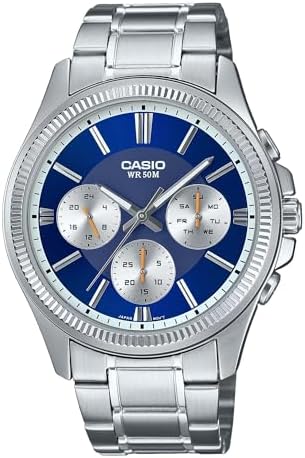 Amazon.com: Casio MTP1375D-2A2V Men's Stainless Steel Fluted Bezel