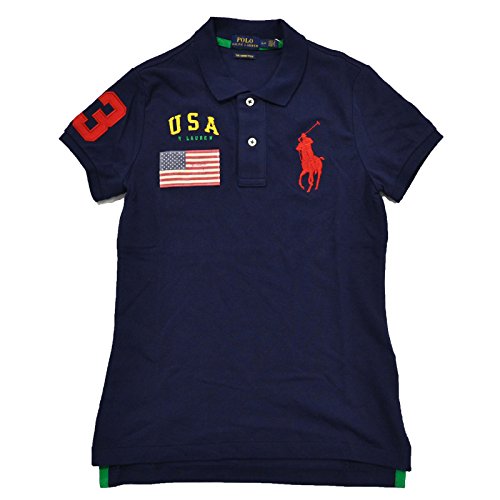 Polo Ralph Lauren Women's Big Pony USA Skinny Mesh Polo
