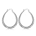 NYKKOLA 925 Sterling Silver Post Hoop Earrings for Women Girls Hypoallergenic Thick Open Huggie Hoop Elegant Jewelry Fashion Oval Chunky Silver Hoop Earrings Best Gifts for Teen Girls