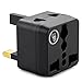 USA to UK Plug Adapter by Yubi Power 2 in 1 Universal Travel Adapter with 2 Universal Outlets - Black 2 Pack - Type G for United Kingdom, England, Hong Kong, Ireland, Scotland, and More