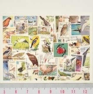 Amazon スクラップ ネイルシール 世界切手 浮世絵 鳥 1枚組