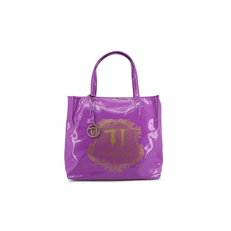 Trussardi borsa shopper da donna in saldo, trussardi jeans, nero vernice,  poliuretane, 2019 - Stileo.it