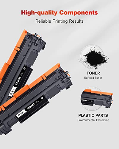 ejet 44A Compatible for HP 44A CF244A Toner Cartridges for HP LaserJet Pro M15w M15a M16a M16w LaserJet Pro MFP M28w M28a M29a M29w M28-M31 (Black, 2-Pack)