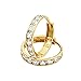 14k REAL Yellow Gold 3mm Thickness CZ Channel Set Hoop Huggie Earrings (15 x 15 mm)