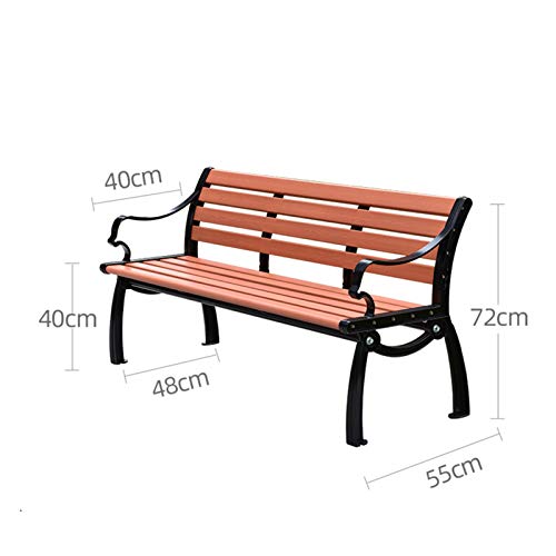 Parkbank Im Freien, Korrosionsbeständige Kunststoff-Holzbalkon-Gartenbank Mit Doppelter Rückenlehne… – Bild 3