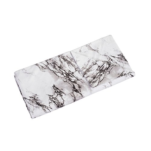 Linen Cotton Marble Duvet Cover Set, Black White and Gray Grey Modern Pattern Printed, Soft Microfiber Bedding with Zipper Closure (3pcs, King Size) - Thumbnail 2