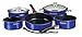 Magma 10 Piece Gourmet Nesting Stainless Steel Cookware Set with Ceramica Non-Stick, Induction Compatible, Oven Safe to 500°F - Suitable for All Stovetops, Removable Handles, Cobalt Blue