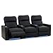 Octane Turbo XL700 Black Bonded Leather with Power Recline (Row of 3 Straight)