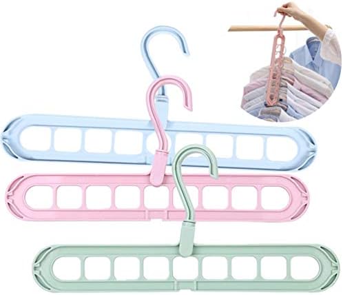 WENMOS Magic Clothes Hanger Organizer, Space Saving Hangers with Multifunction Rotate Anti-Skid, Foldable Hangers for Wardrobe Storage, Cascading Hangers of Sturdy Plastic