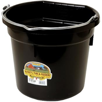 LITTLE GIANT 20 Quart Black Flat Plastic Bucket P20FBBLACK