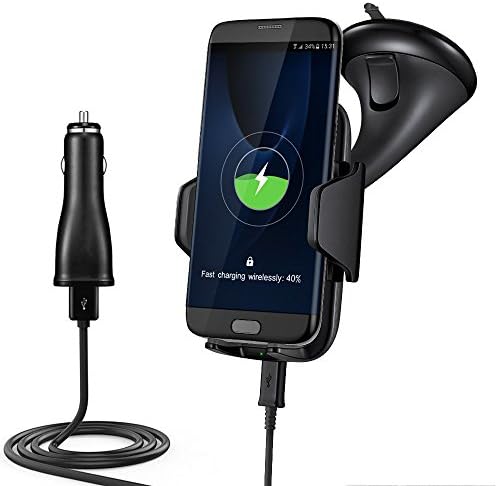 Qi Car Wireless Charger Mount, Fast Wireless Charging Pad Vehicle Dock for iPhone X 8 8plus Samsung Galaxy S8 Plus Note 8 S7 Edge S6 Edge Note 5,Nokia Lumia, Google Nexus, LG and Qi-Enabled Devices